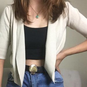 Sand Colored Cropped Cardigan
